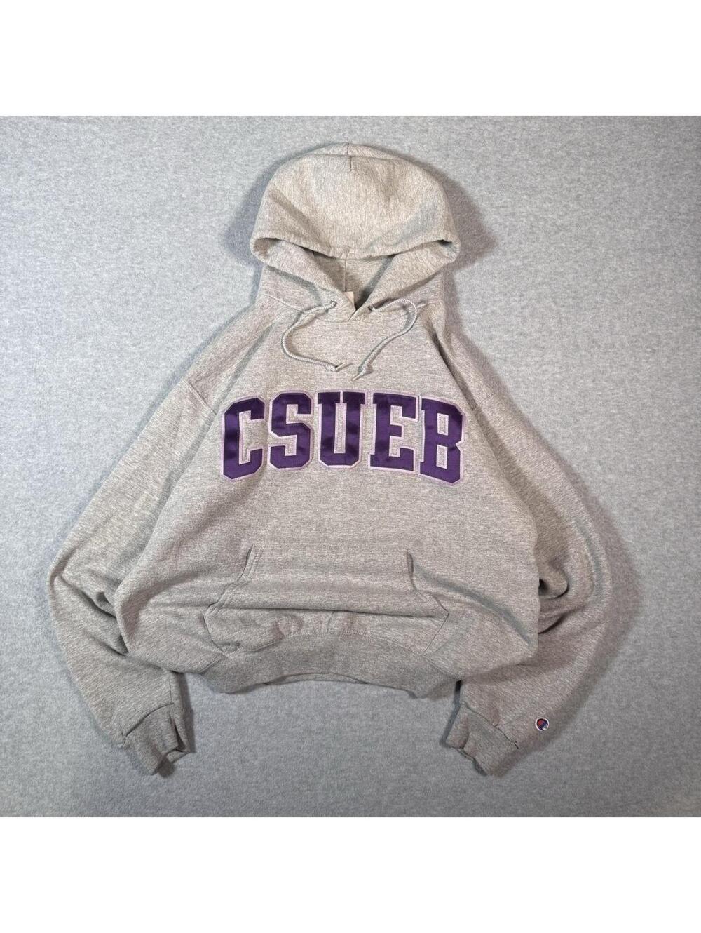 Y2K grey CSUEB Spellout hoodie